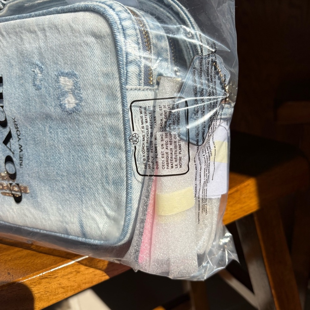 Coach NWT Carey Crossbody Bag In Loved Denim With Charms - Picture 7 of 9